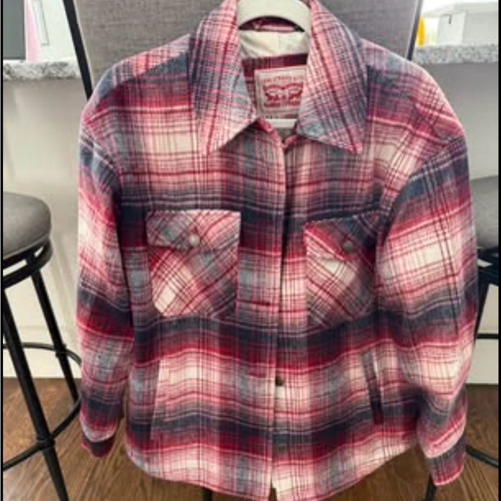 Levi's Red and Gray Plaid Jacket